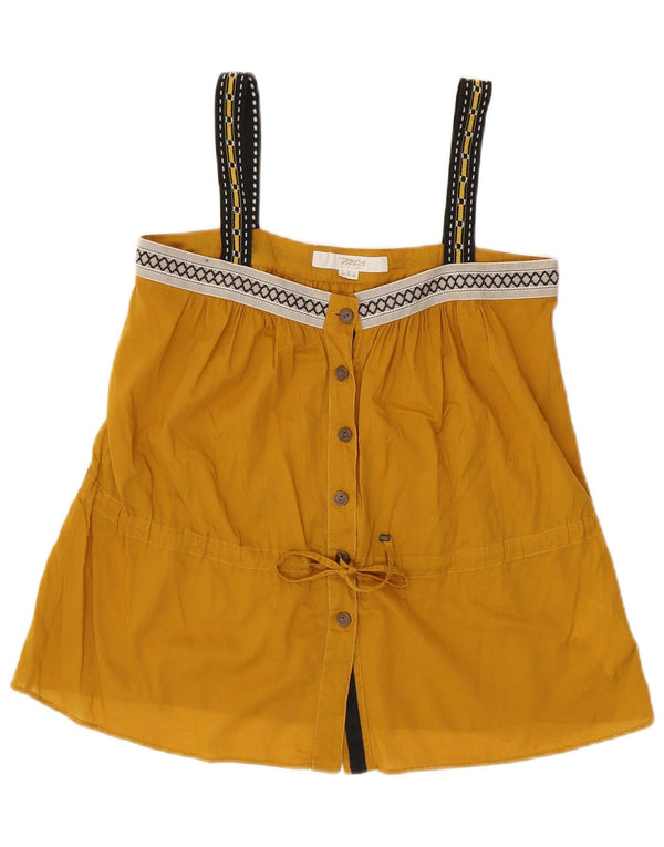 Marlboro Classics Womens Crop Cami Top EU 38 Medium Yellow Geometric Cotton