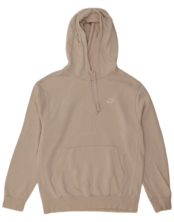 Nike Mens Hoodie Jumper Small Beige Cotton