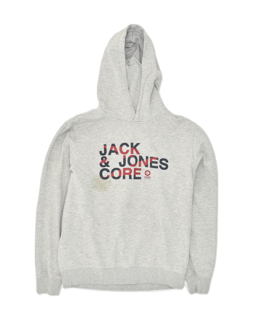 JACK & JONES Mens Graphic Hoodie Jumper Large Grey Polyester | Vintage Jack & Jones | Thrift | Second-Hand Jack & Jones | Used Clothing | Messina Hembry 