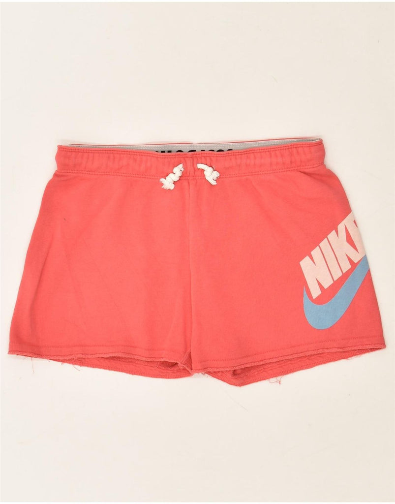 NIKE Womens Graphic Sport Shorts UK 10 Small Red Cotton | Vintage Nike | Thrift | Second-Hand Nike | Used Clothing | Messina Hembry 