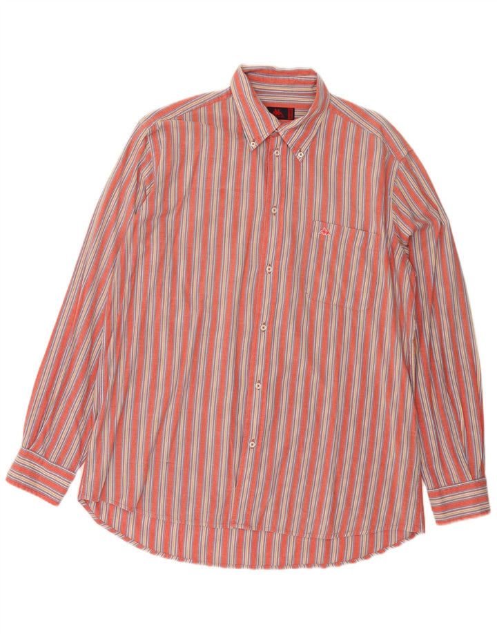 KAPPA Mens Shirt 2XL Red Striped Cotton