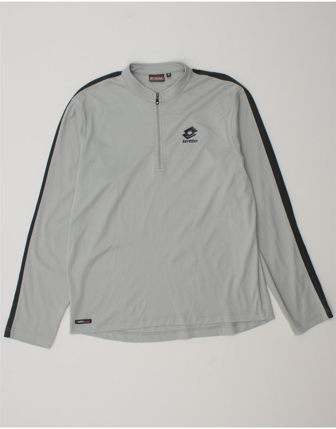 Lotto Mens Zip Neck Pullover Tracksuit Top Medium Grey Colourblock