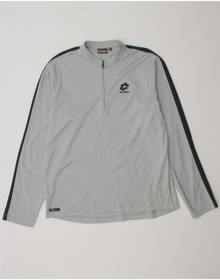 Lotto Mens Zip Neck Pullover Tracksuit Top Medium Grey Colourblock