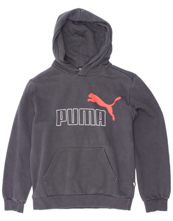 Puma Boys Graphic Hoodie Jumper 11-12 Years Navy Blue Cotton