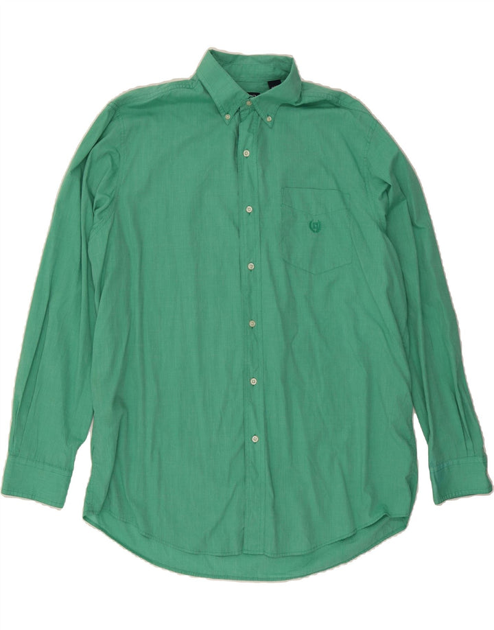 CHAPS Mens Easy Care Shirt XL Green Cotton Vintage Chaps and Second-Hand Chaps from Messina Hembry 