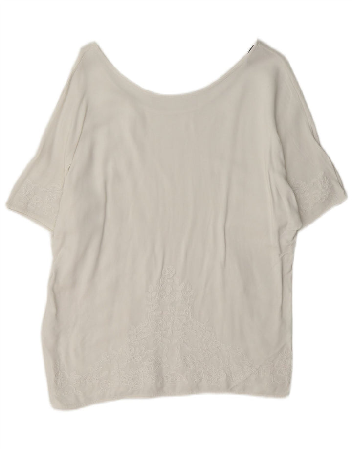 Massimo Dutti Womens Blouse Top UK 16 Large White Floral