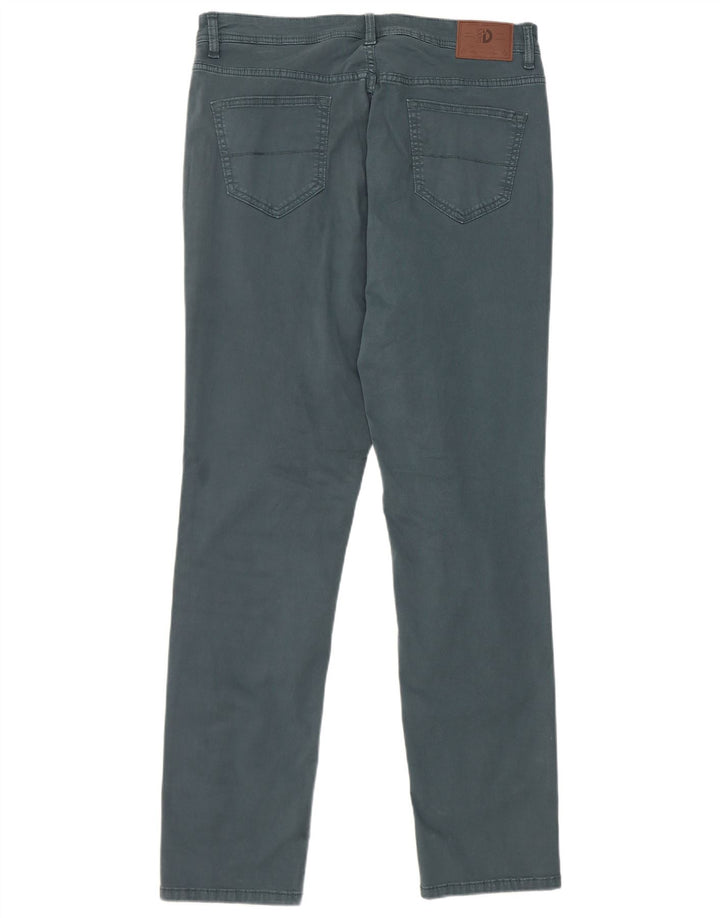 Dack's Mens Slim Casual Trousers W34 L32 Green Cotton