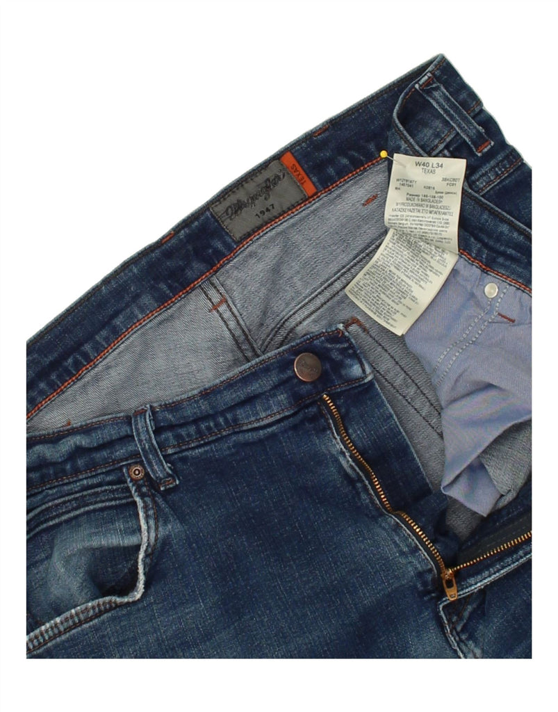 WRANGLER Mens Texas Slim Jeans W40 L34 Blue Cotton Vintage Wrangler and Second-Hand Wrangler from Messina Hembry 