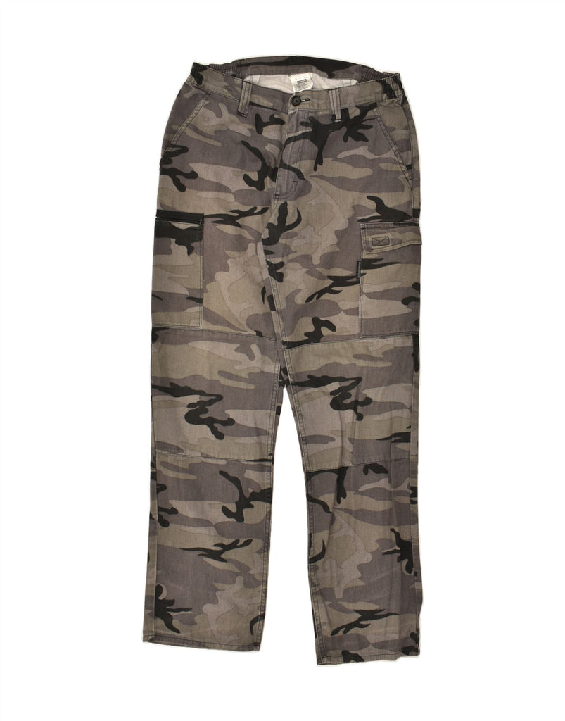 DECATHLON Mens Straight Cargo Trousers Medium W30 L31 Grey Camouflage Vintage Decathlon and Second-Hand Decathlon from Messina Hembry 