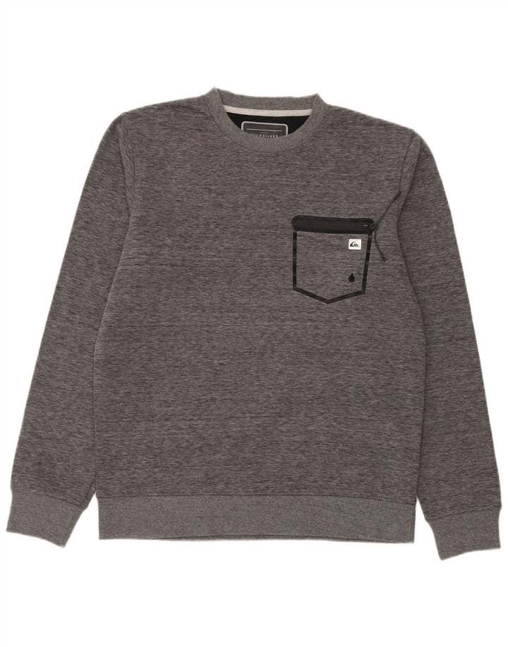 Quiksilver Mens Regular Fit Sweatshirt Jumper Medium Grey Flecked Polyester