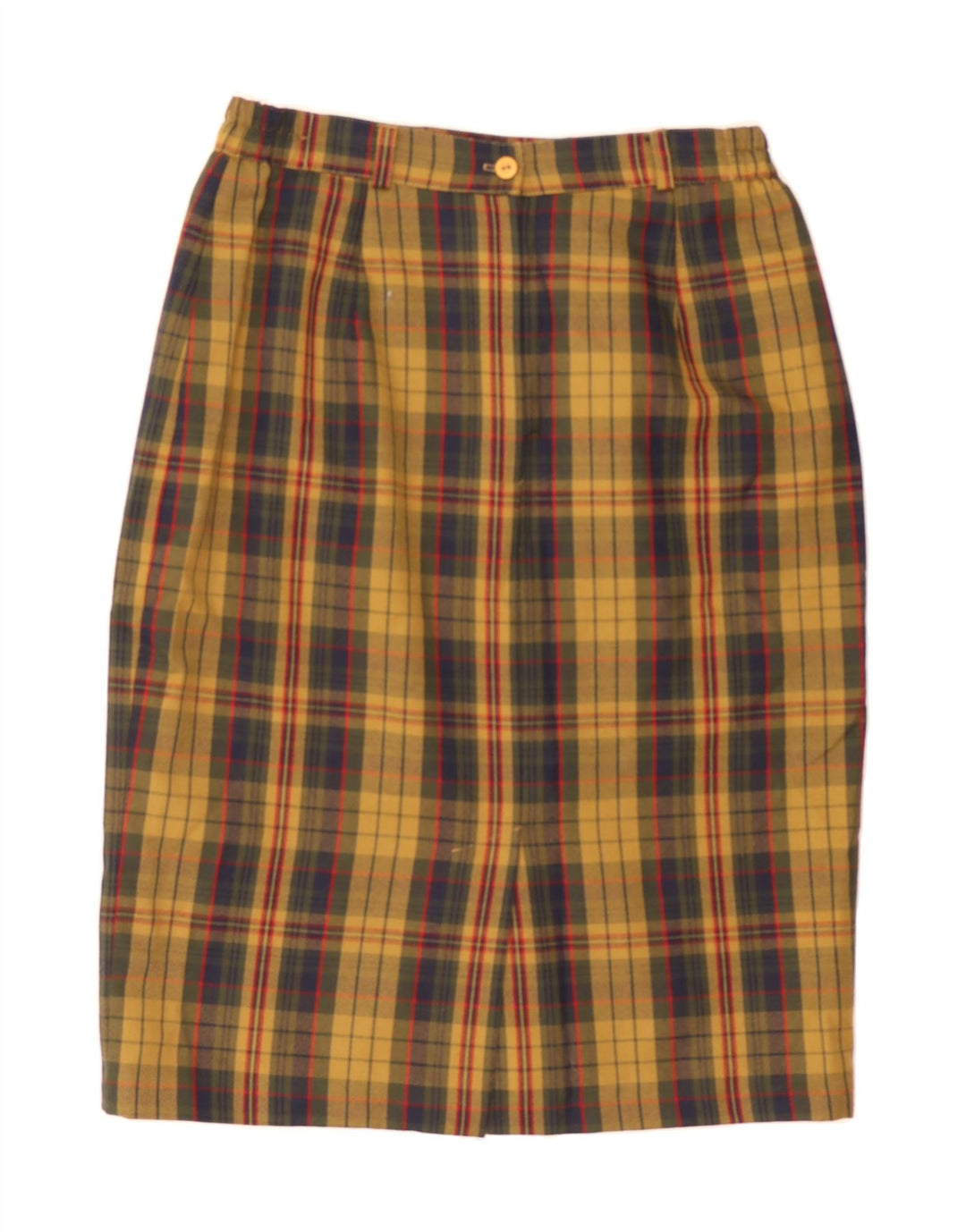 AVENUE Womens Pencil Skirt UK 16 Large W32 Yellow Check Polyester Vintage Avenue and Second-Hand Avenue from Messina Hembry 