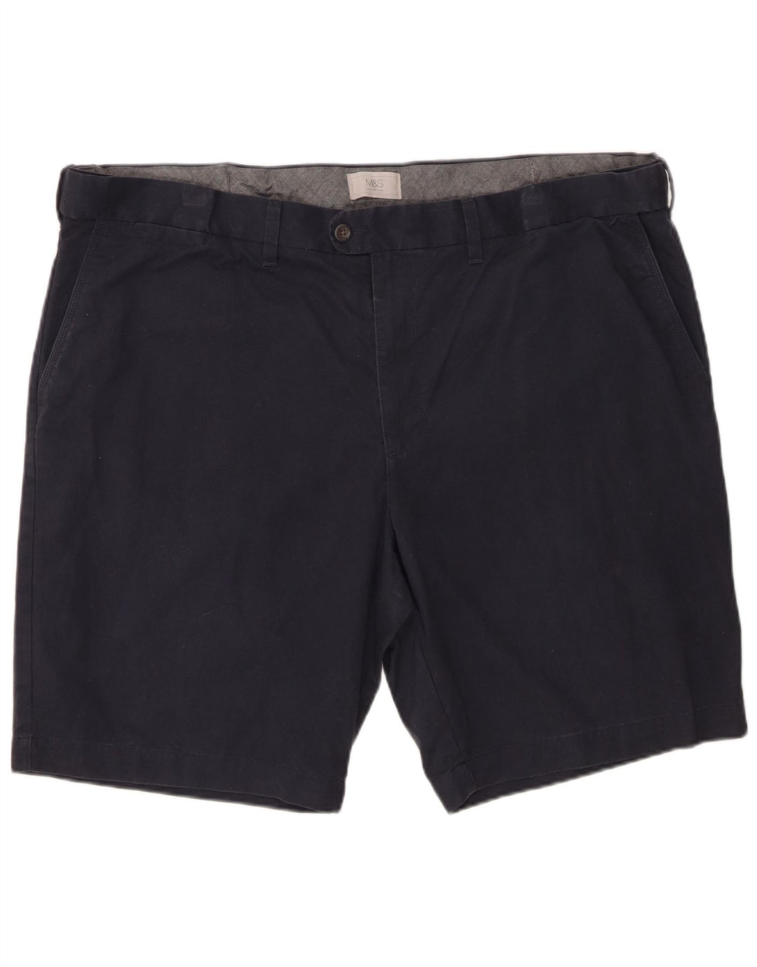 Marks & Spencer Mens Chino Shorts W46 3XL Navy Blue Cotton