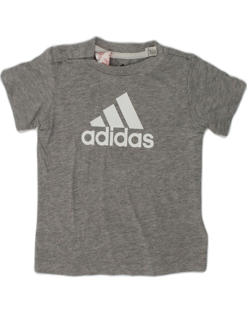 ADIDAS Baby Boys Graphic T-Shirt Top 12-18 Months Grey Cotton | Vintage Adidas | Thrift | Second-Hand Adidas | Used Clothing | Messina Hembry 