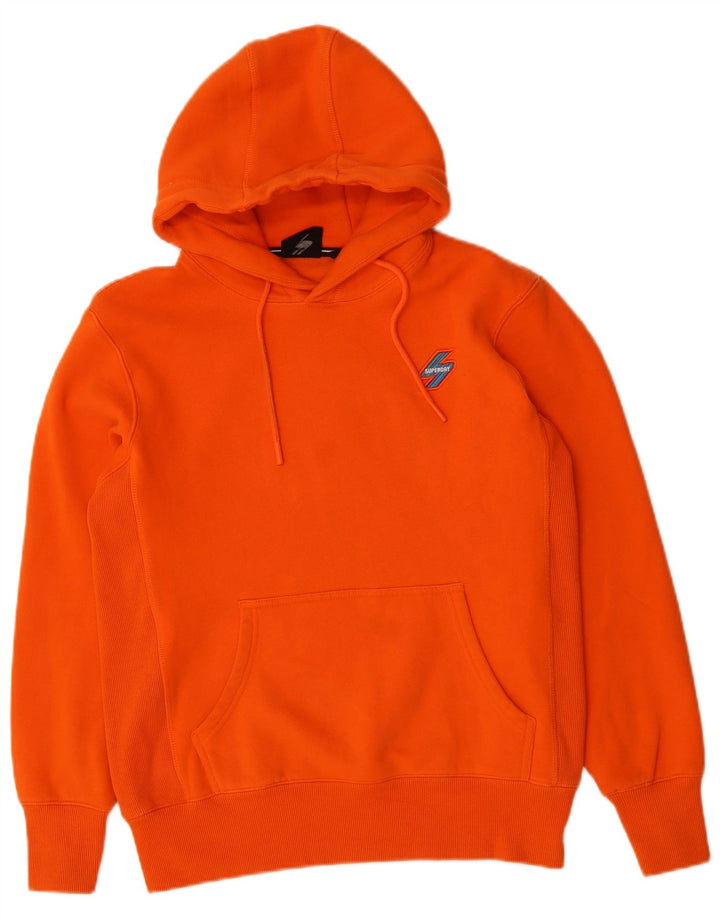 SUPERDRY Mens Hoodie Jumper Medium Orange Cotton
