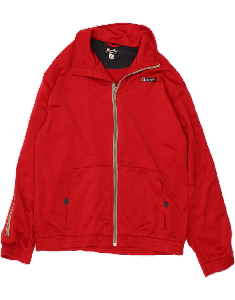 LOTTO Boys Tracksuit Top Jacket 15-16 Years XL Red Polyester Vintage Lotto and Second-Hand Lotto from Messina Hembry 