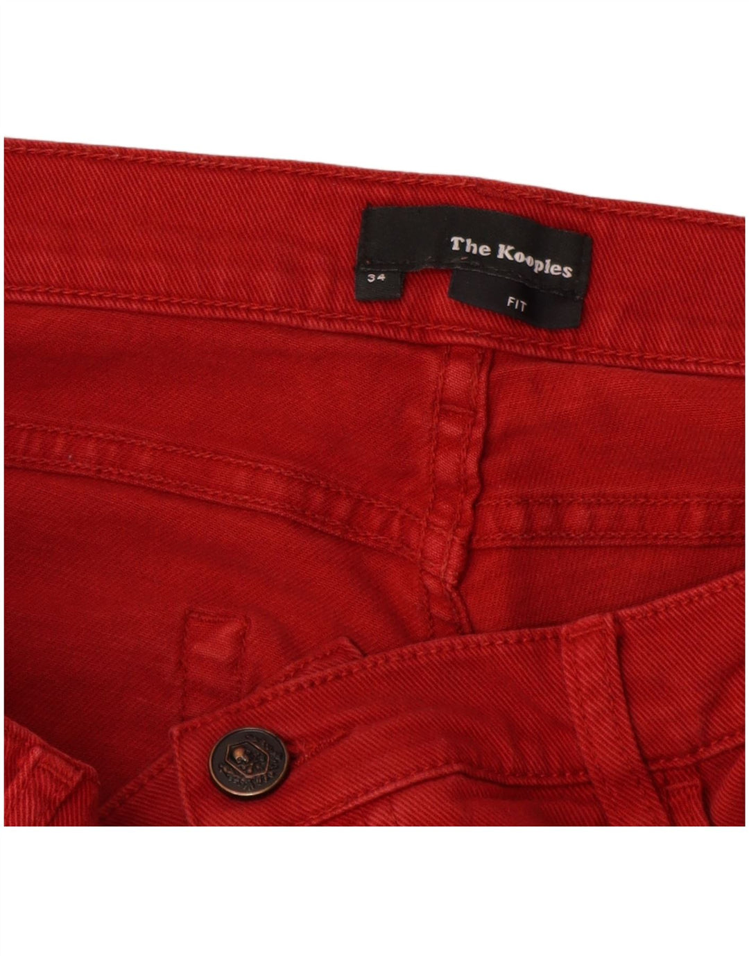 THE KOOPLES Womens Slim Jeans W34 L30 Red Cotton