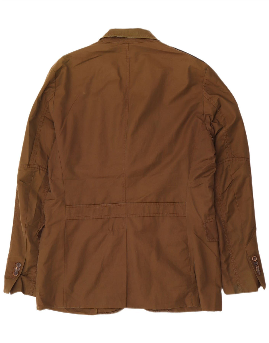 Massimo Dutti Mens 3 Button Blazer Jacket EU 52 Large Brown Cotton