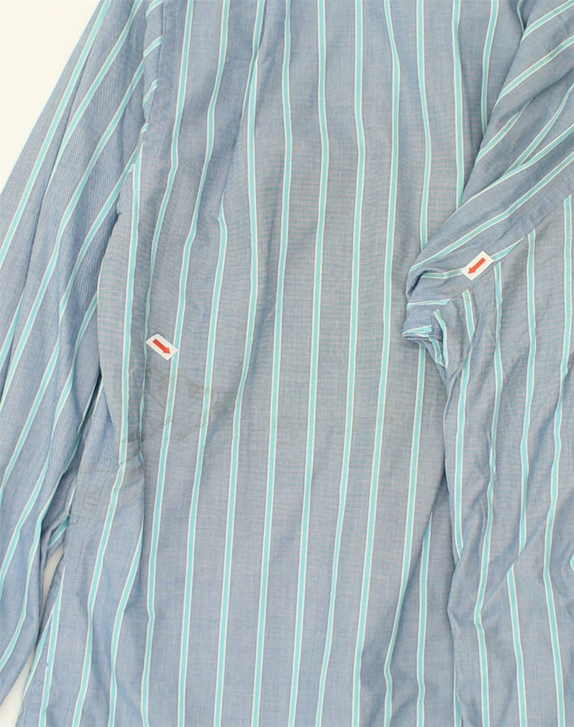 ABERCROMBIE & FITCH Mens Muscle Shirt Medium Blue Striped Cotton | Vintage Abercrombie & Fitch | Thrift | Second-Hand Abercrombie & Fitch | Used Clothing | Messina Hembry 