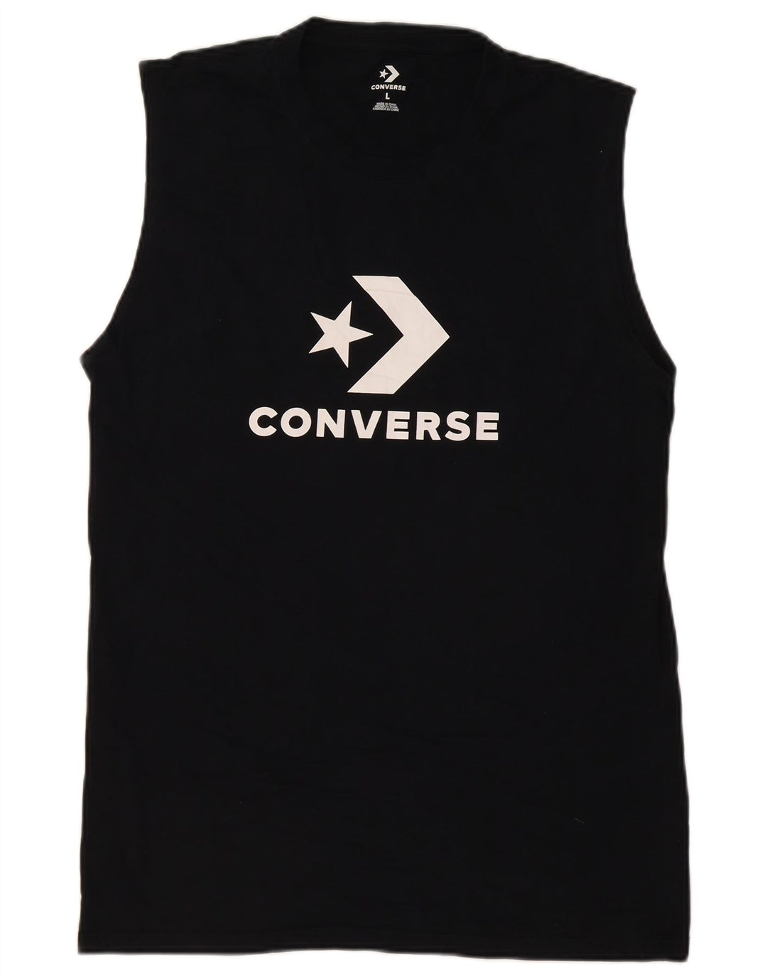 Converse Mens Graphic Vest Top Large Black Cotton