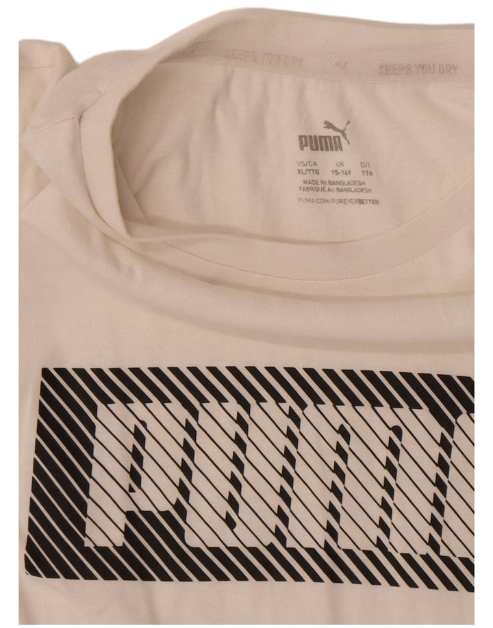 Puma Boys Graphic T-Shirt Top 13-14 Years White