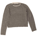 Zara Womens Crop Crew Neck Jumper Sweater UK 14 Medium Grey