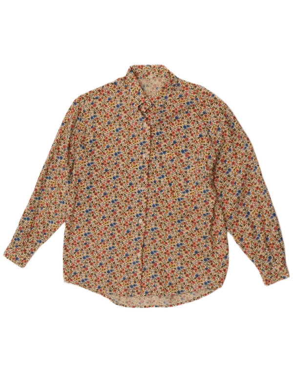 Vintage Womens Shirt IT 42/44 Large Multicoloured Floral Cotton