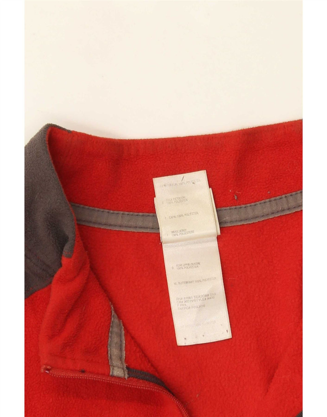 The North Face Mens Zip Neck Fleece Jumper Large Red Colourblock Polyester