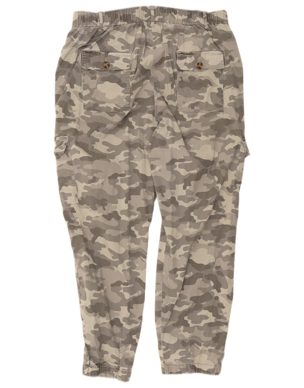 Marks & Spencer Womens Cargo Trousers UK 18 XL W36 L28 Grey Camouflage