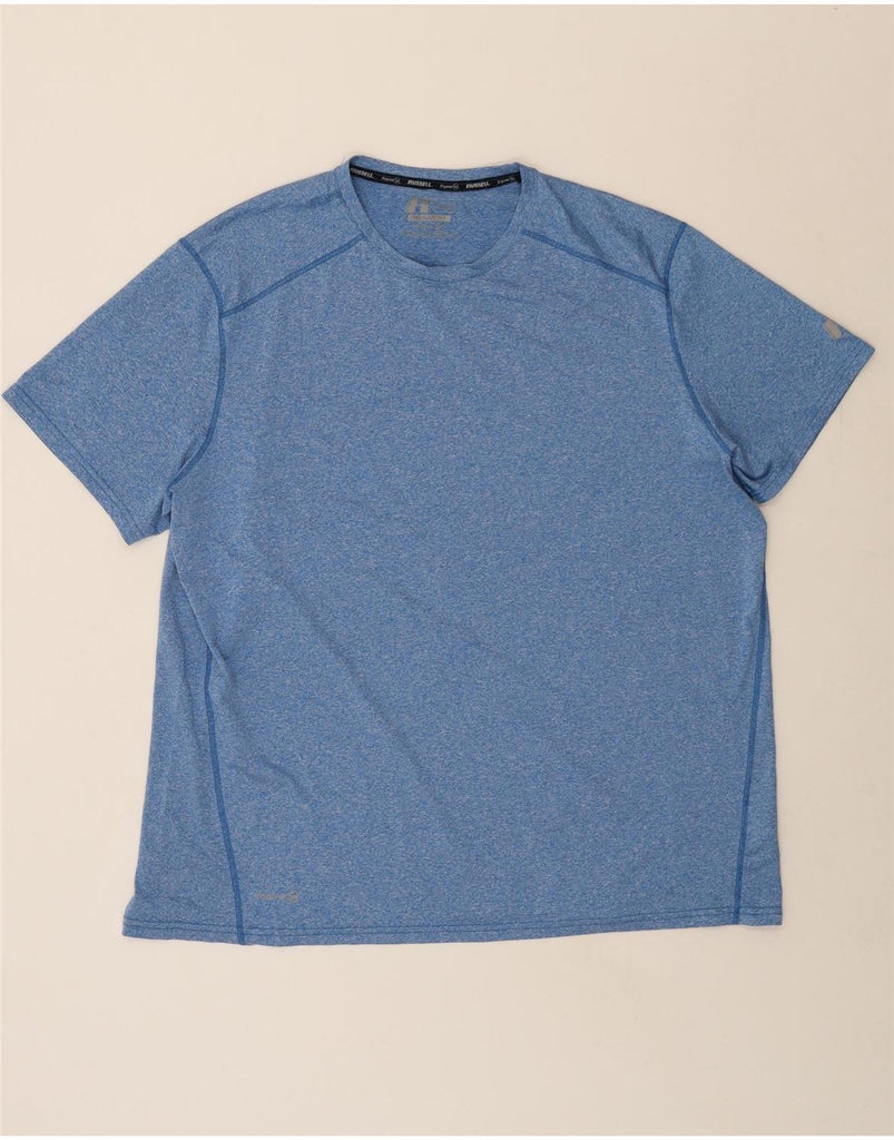 RUSSELL ATHLETIC Mens Dri-Power T-Shirt Top 2XL Blue Polyester Vintage Russell Athletic and Second-Hand Russell Athletic from Messina Hembry 