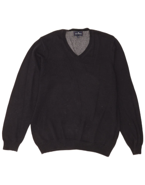 Marks & Spencer Mens Blue Harbour V-Neck Jumper Sweater Medium Navy Blue