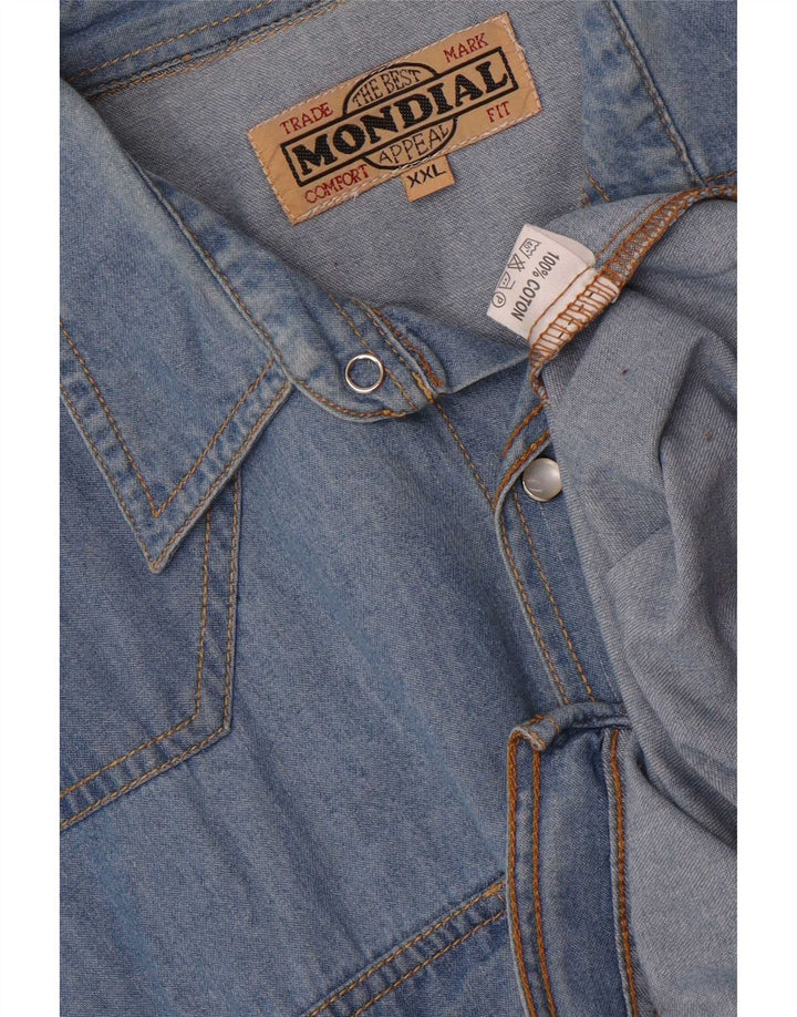 Mondial Mens Denim Shirt 2XL Blue Cotton