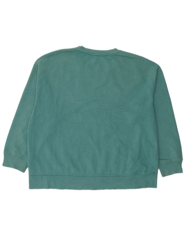 Zara Womens Graphic Oversized Sweatshirt Jumper UK 16 Large Blue Cotton