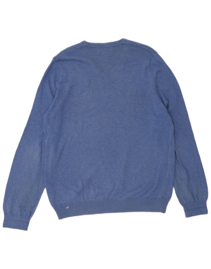 Marks & Spencer Mens V-Neck Jumper Sweater Large Blue