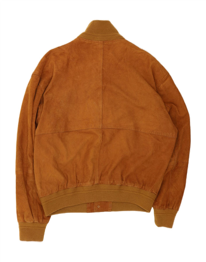 CONBIPEL Mens Suede Bomber Jacket IT 50 Large Brown Leather Vintage Conbipel and Second-Hand Conbipel from Messina Hembry 