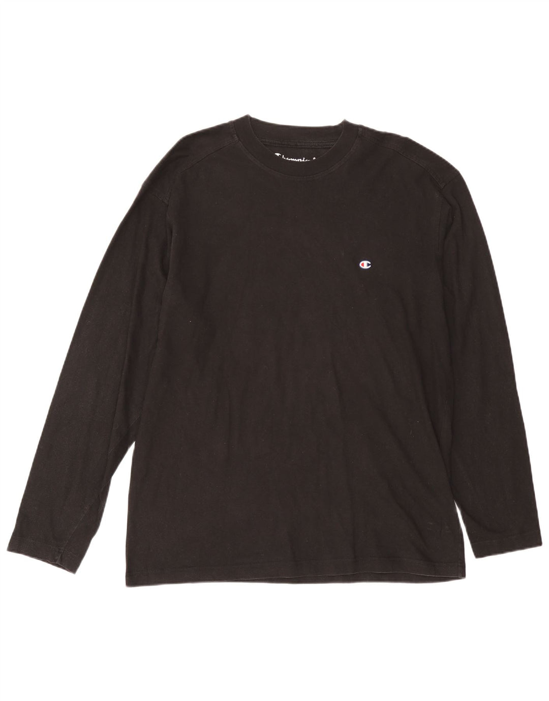 Champion Mens Top Long Sleeve XL Black Cotton