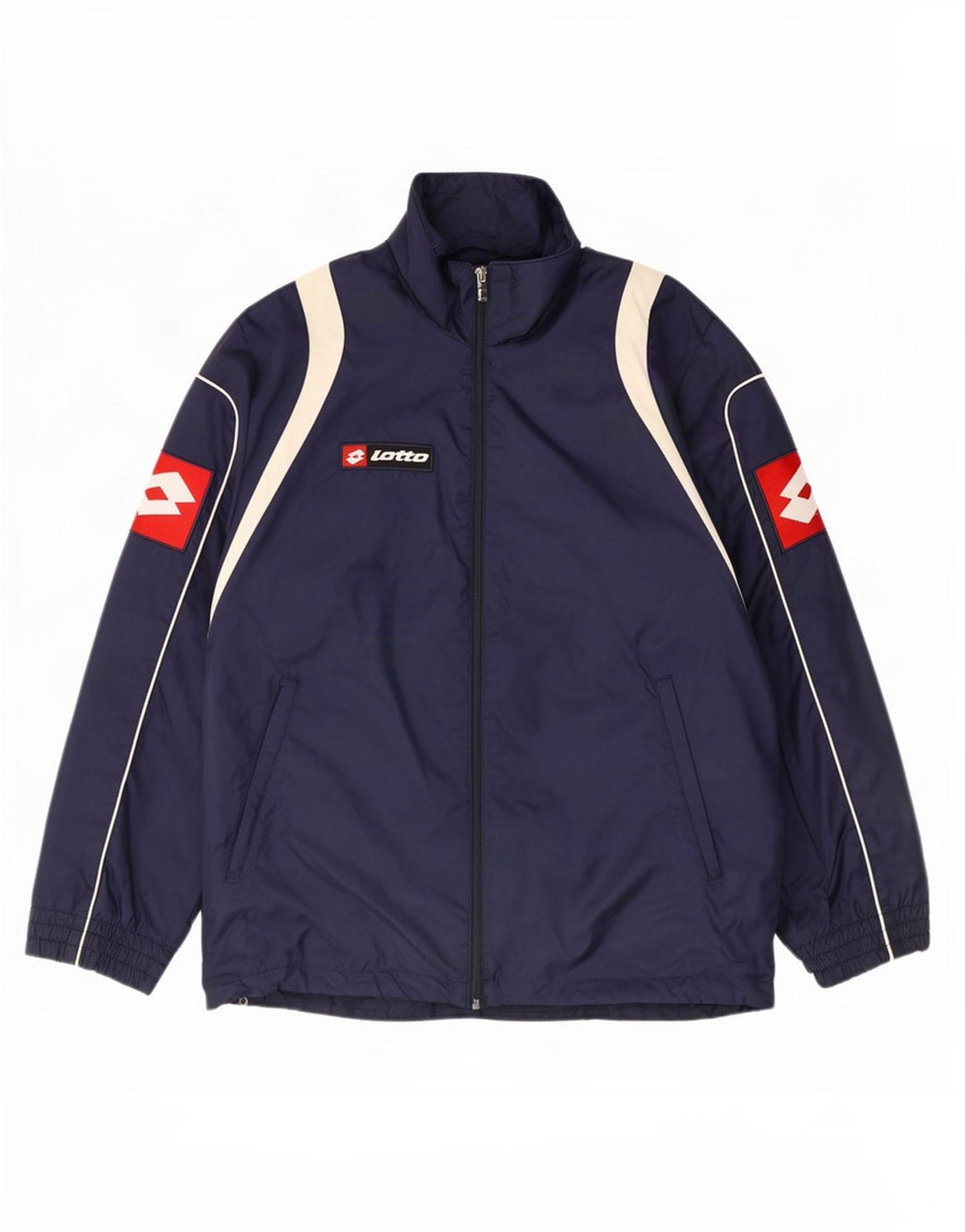 Lotto Mens Graphic Tracksuit Top Jacket Small Navy Blue Colourblock