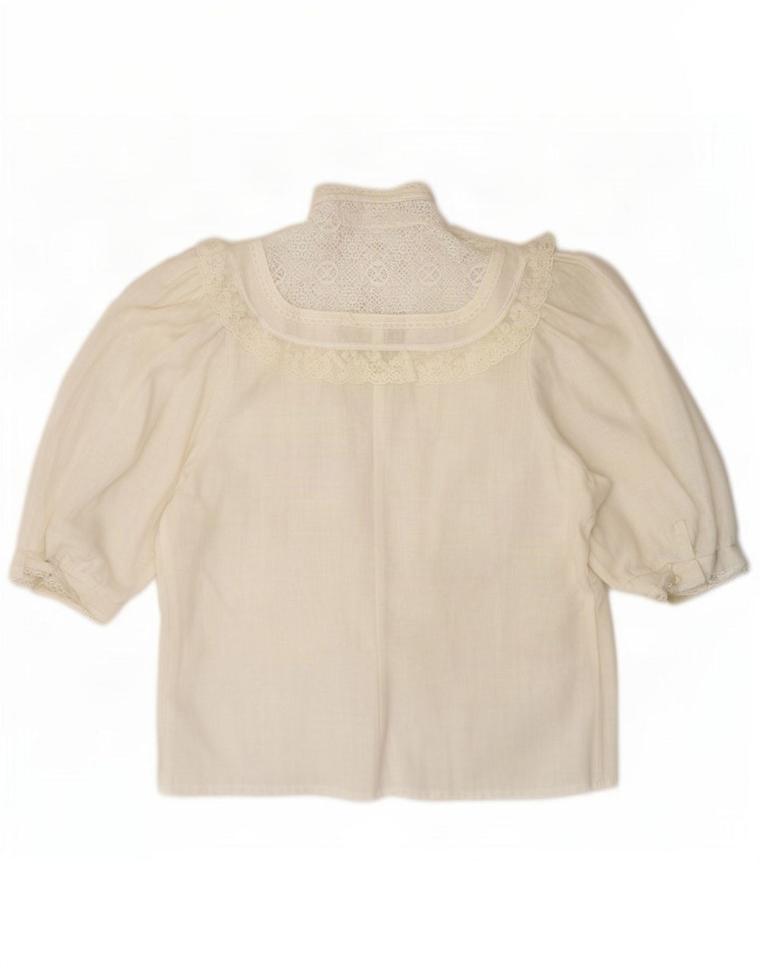 Golden Gate Womens Ruffle Front Shirt Blouse IT 44 Medium White