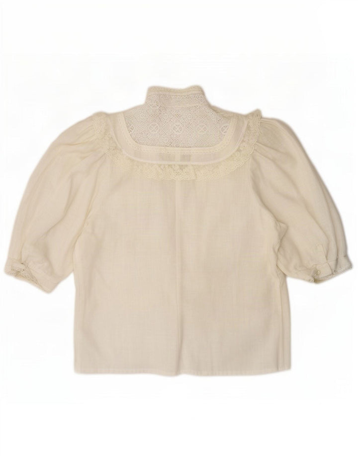 Golden Gate Womens Ruffle Front Shirt Blouse IT 44 Medium White