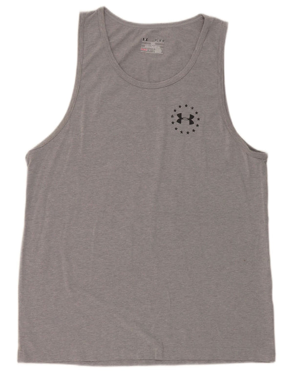 Under Armour Womens Heat Gear Graphic Vest Top UK 14 Medium Grey