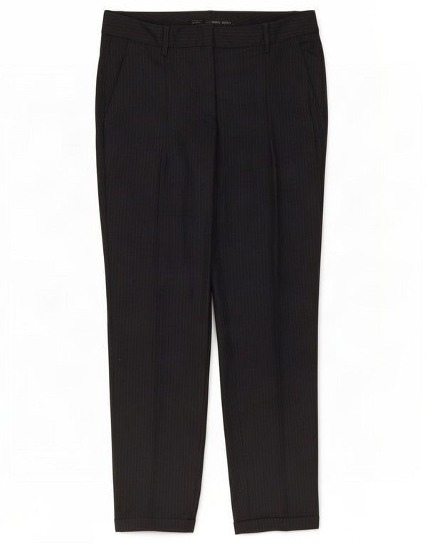 Zara Womens Slim Suit Trousers Small W27 L27 Navy Blue Striped Polyester