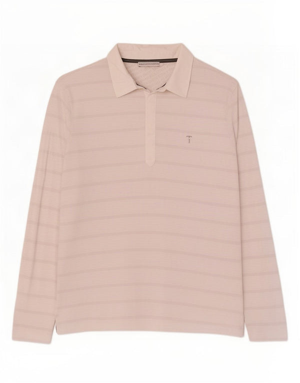 Trussardi Mens Long Sleeve Rugby Polo Shirt 3XL White Striped