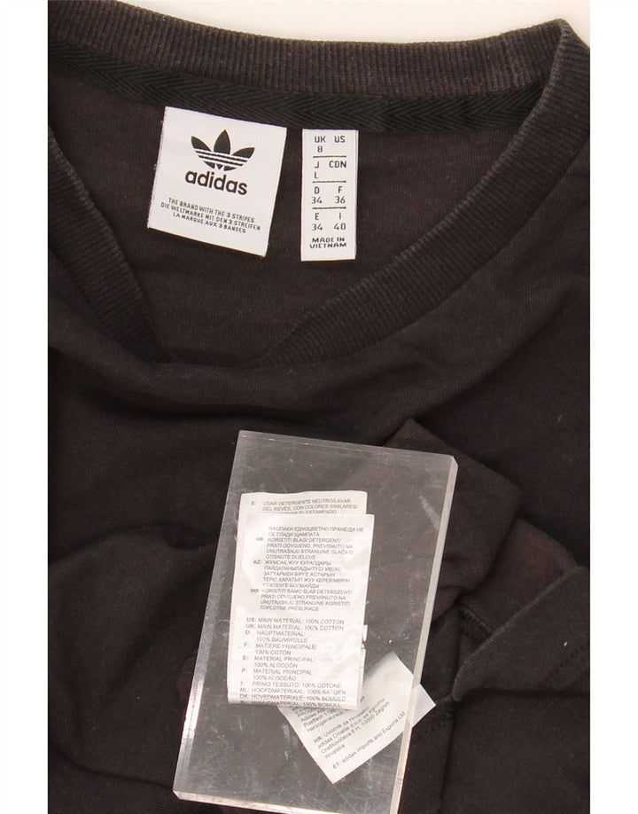 ADIDAS Womens Oversized T-Shirt Top UK 8 Small Black Cotton Vintage Adidas and Second-Hand Adidas from Messina Hembry 