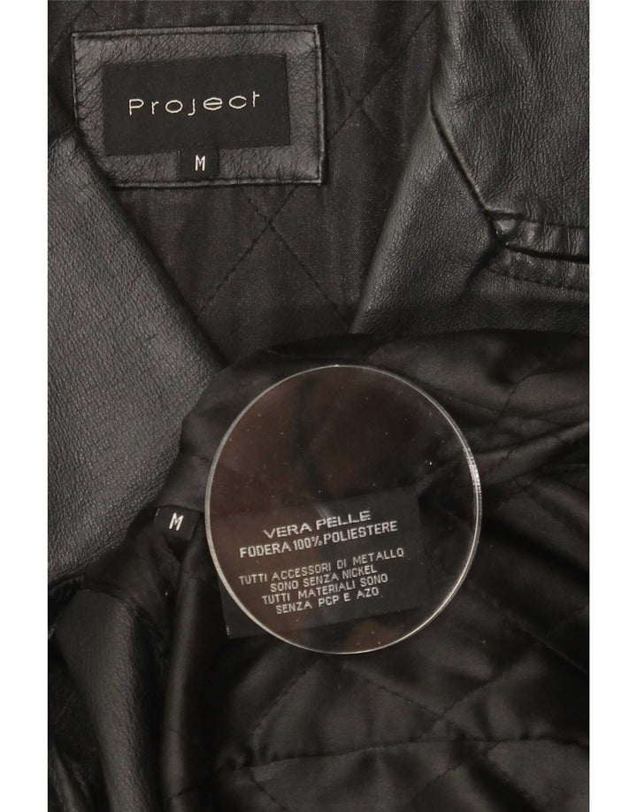 Project Womens Leather Coat UK 14 Medium Black