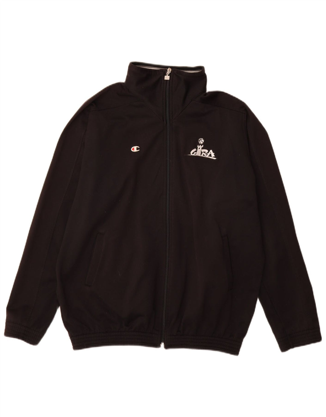 Champion Boys Loose Fit Tracksuit Top Jacket 15-16 Years Black Polyester
