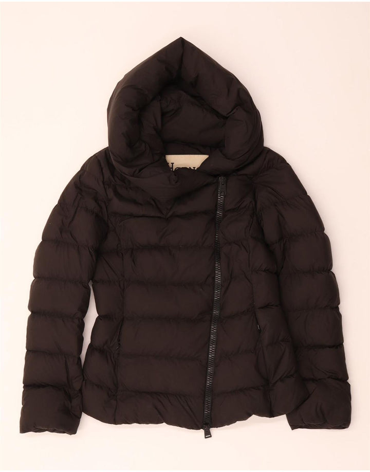 Herno Womens Hooded Padded Jacket IT 44 Medium Black Polyester