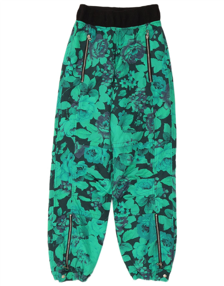 Belfe & Belfe Womens Ski Trousers IT 42 Medium  Green Floral Nylon