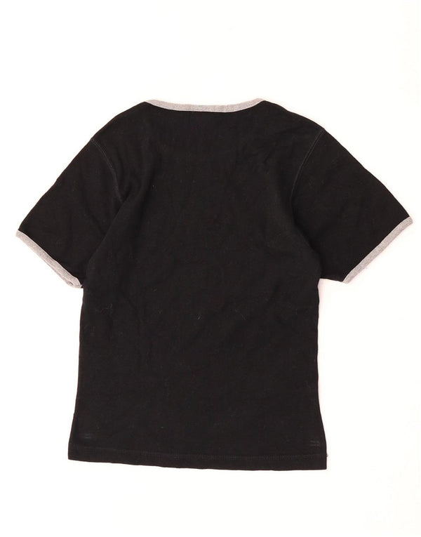 Champion Womens T-Shirt Top UK 12 Medium Black Cotton