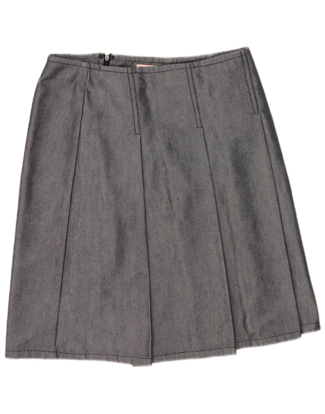 Max & Co. Womens Pleated Skirt UK 12 Medium W30 Navy Blue Cotton