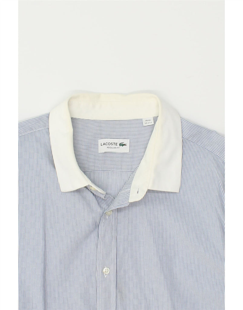 LACOSTE Mens Regular Fit Shirt Size 44 XL Blue Pinstripe Cotton | Vintage Lacoste | Thrift | Second-Hand Lacoste | Used Clothing | Messina Hembry 