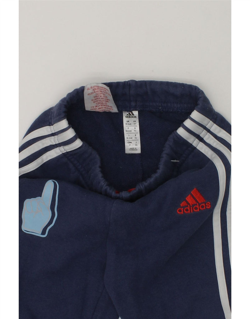 ADIDAS Baby Boys Joggers Tracksuit Trousers 18-24 Months Navy Blue Cotton | Vintage Adidas | Thrift | Second-Hand Adidas | Used Clothing | Messina Hembry 